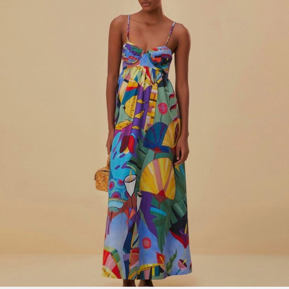 FARM Rio Tropical Scenario Sleeveless Maxi Dress